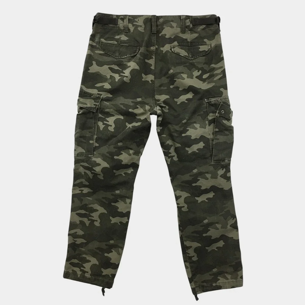 Banana Republic Mens Olive Camo Cargo Pants Military Green Camouflage Size 34